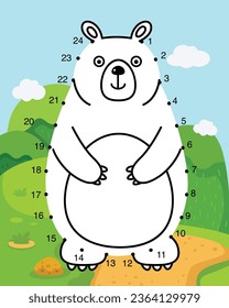 Numbers game education game and coloring book for children vector illustration