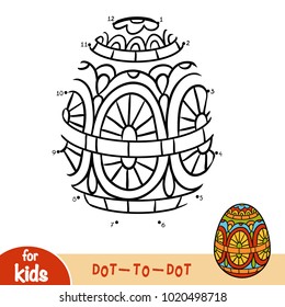 Numbers game, education dot to dot game for children, Easter egg