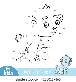 Numbers game, education dot to dot game for children, Polar bear