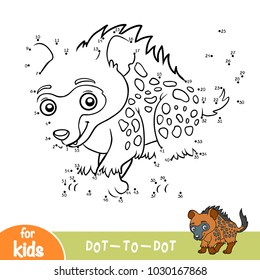Numbers game, education dot to dot game for children, Spotted hyena