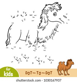 Numbers game, education dot to dot game for children, Two-humped camel