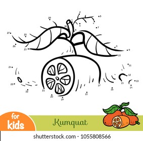 Numbers game, education dot to dot game for children, Kumquat