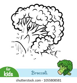 Numbers game, education dot to dot game for children, Broccoli