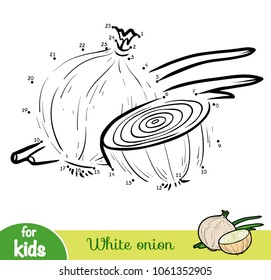 Numbers game, education dot to dot game for children, White onion