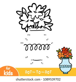Numbers game, education dot to dot game for children, Vase