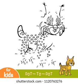 Numbers game, education dot to dot game for children, Lynx