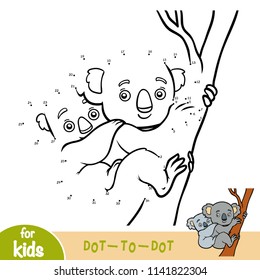 Numbers game, education dot to dot game for children, Koala