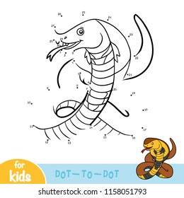 Numbers game, education dot to dot game for children, Cobra