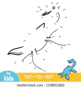 Numbers game, education dot to dot game for children, Elasmosaurus