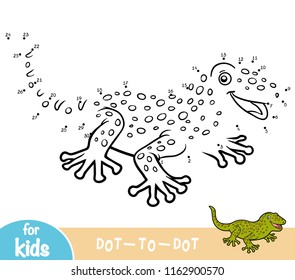 Numbers game, education dot to dot game for children, Gecko