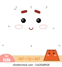 Numbers game, education dot to dot game for children. Geometric shape Trapezoid