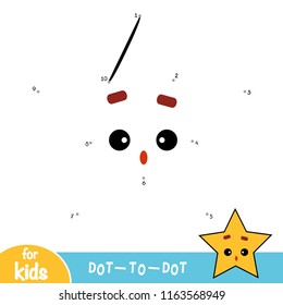 Numbers game, education dot to dot game for children. Geometric shape Star