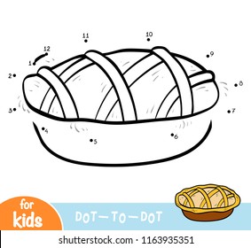 Numbers game, education dot to dot game for children, Pie