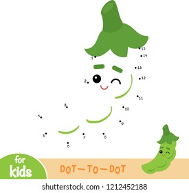 Numbers game, education dot to dot game for children, Peas