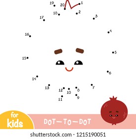 Numbers game, education dot to dot game for children, Pomegranate