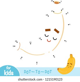 Numbers game, education dot to dot game for children, Banana
