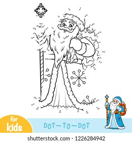 Numbers game, education dot to dot game for children, Father Frost