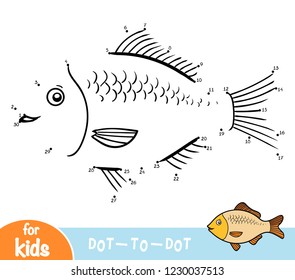 Numbers game, education dot to dot game for children, Koi carp