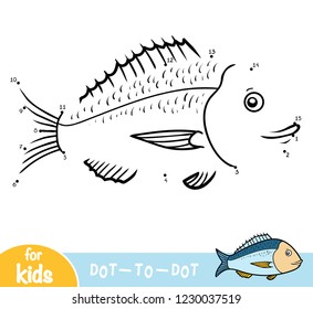 Numbers game, education dot to dot game for children, Gilt-head bream