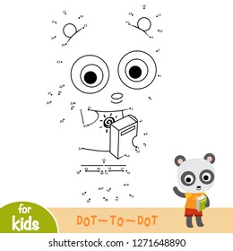 Numbers game, education dot to dot game for children, Panda and book