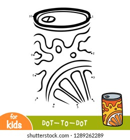 Numbers game, education dot to dot game for children, Aluminum soda can