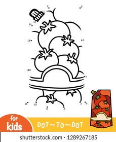 Numbers game, education dot to dot game for children, Ketchup pack