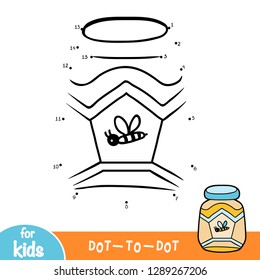 Numbers game, education dot to dot game for children, Jar of honey