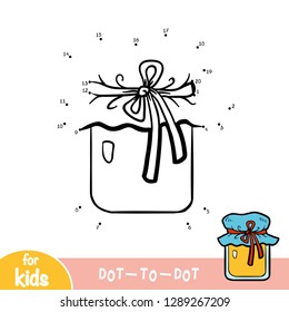 Numbers game, education dot to dot game for children, Jar of honey