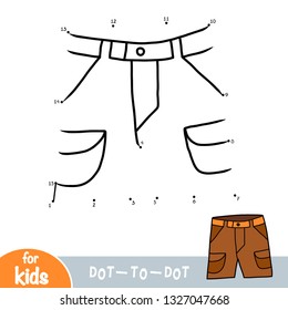 Numbers game, education dot to dot game for children, Mens shorts