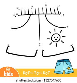 Numbers game, education dot to dot game for children, Kids shorts