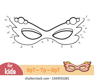 Numbers game, education dot to dot game for children, Carnival mask