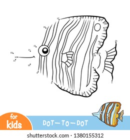 Numbers game, education dot to dot game for children, Copperband butterflyfish