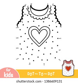 Numbers game, education dot to dot game for children, Vest with heart