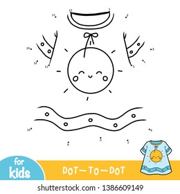 Numbers game, education dot to dot game for children, Nightdress with a sun