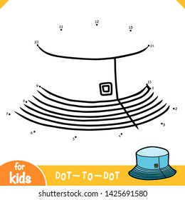 Numbers game, education dot to dot game for children, Bucket fisherman hat