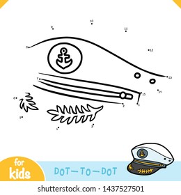 Numbers game, education dot to dot game for children, Captain hat