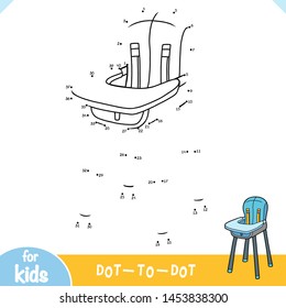 Numbers game, education dot to dot game for children, Highchair