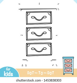 Numbers game, education dot to dot game for children, Chest of drawers