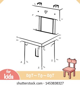 Numbers game, education dot to dot game for children, Kids chair