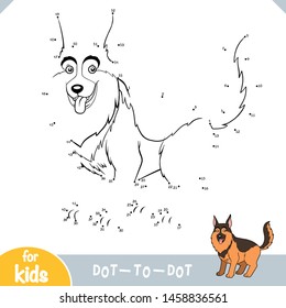 Numbers game, education dot to dot game for children, German shepherd dog