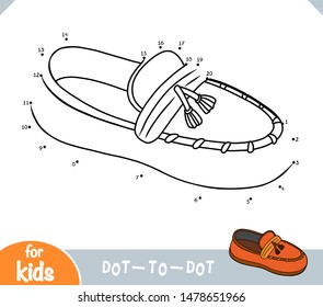 Numbers game, education dot to dot game for children, Moccasins