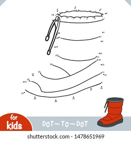 Numbers game, education dot to dot game for children, Waterproof snow boots