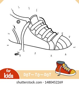 Numbers game, education dot to dot game for children, Sneakers