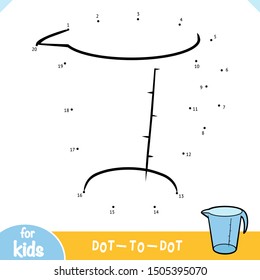 Numbers game, education dot to dot game for children, Measuring cup