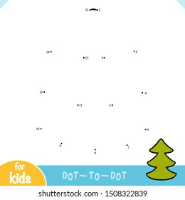 Numbers game, education dot to dot game for children, Christmas tree