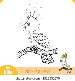 Numbers game, education dot to dot game for children, Sulphur-crested cockatoo