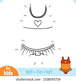 Numbers game, education dot to dot game for children, Swimsuit for girls