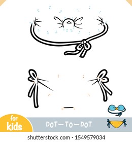 Numbers game, education dot to dot game for children, woman swimsuit