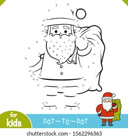 Numbers game, education dot to dot game for children, Santa Claus