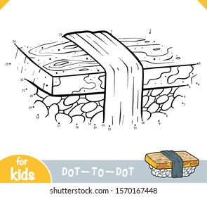 Numbers game, education dot to dot game for children, Egg sushi